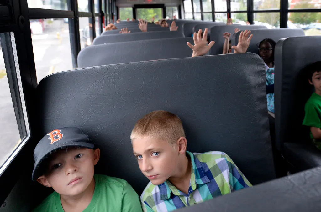 students on a school bus