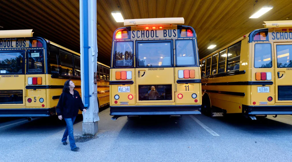 a parked school bus