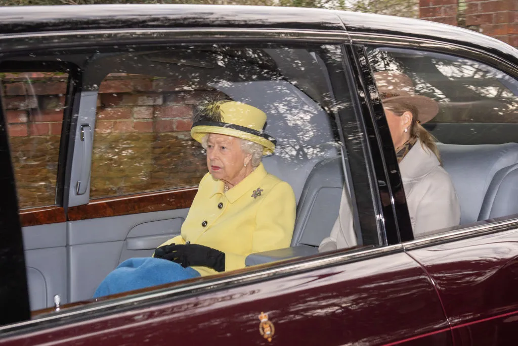 Queen Elizabeth II leaves after attending a morning church service