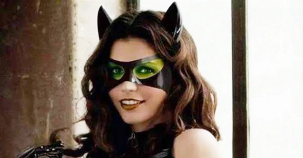 a woman dressed in a catwoman costume