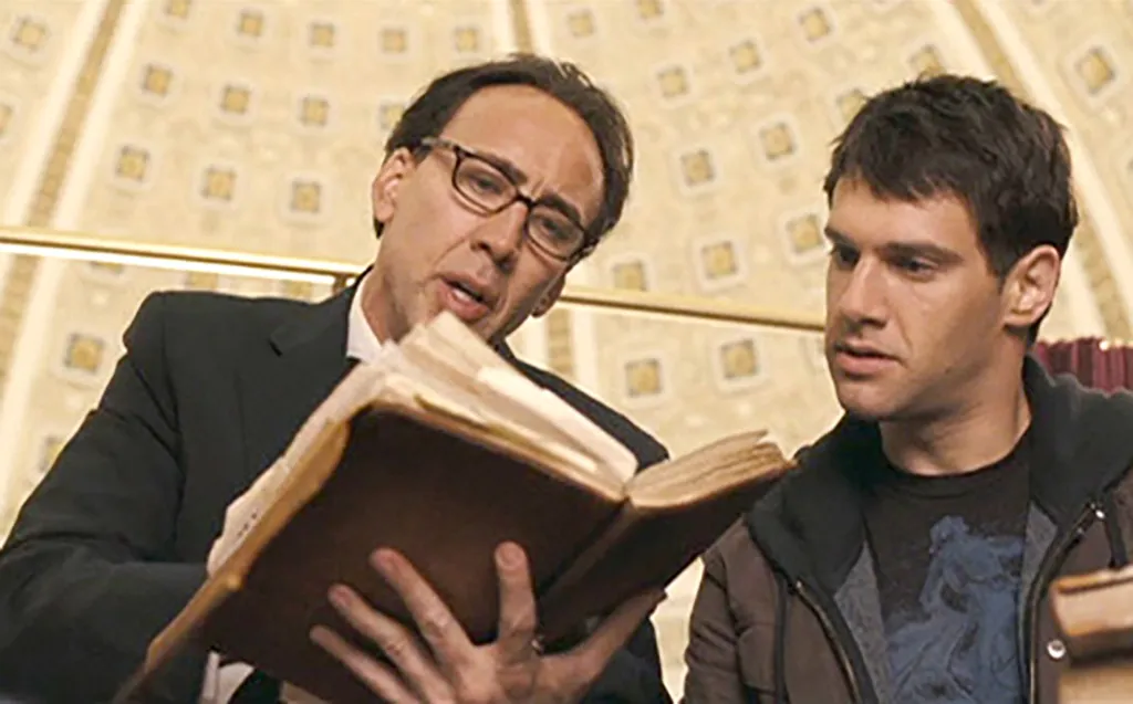 Cage reading the Book of Secrets 