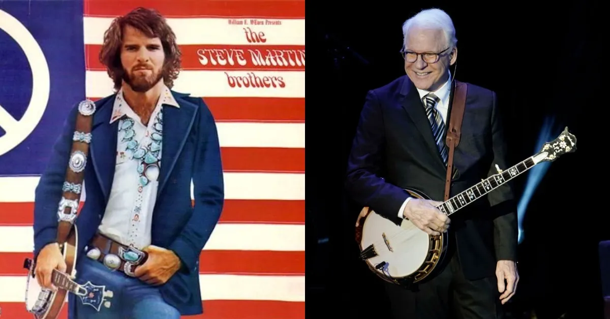 steve martin with a banjo then vs now