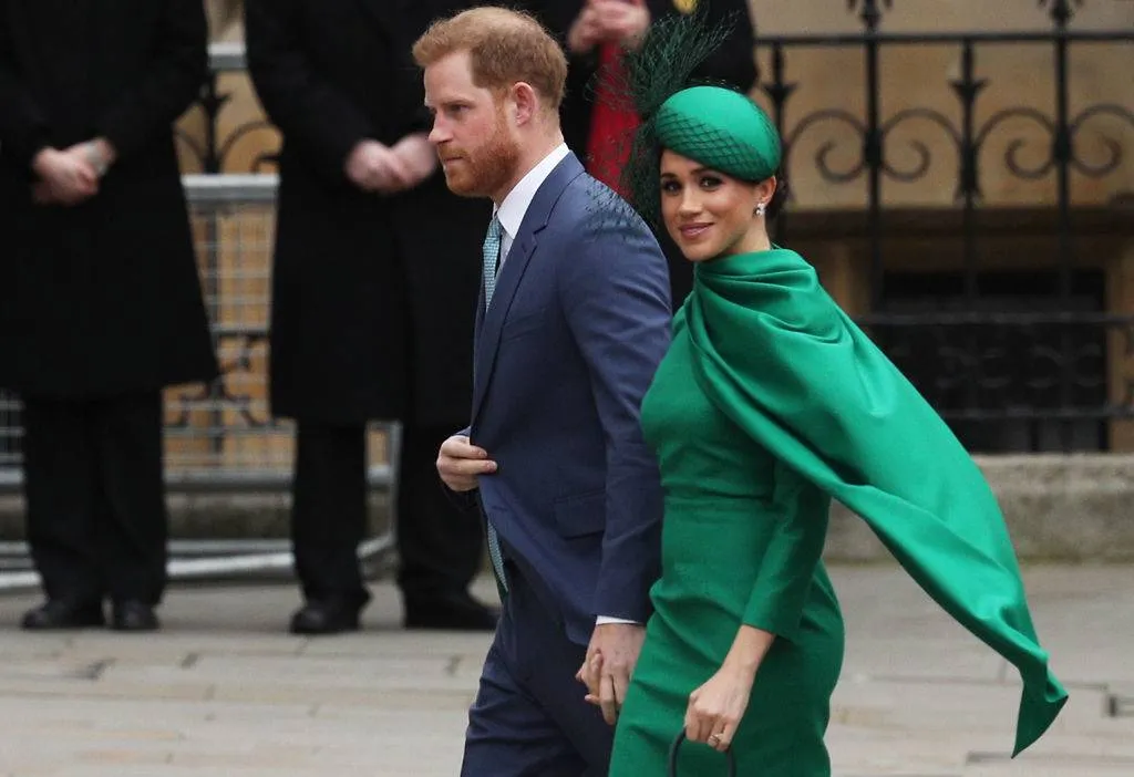 Prince Harry, Duke of Sussex (L) and Meghan, Duchess of Sussex arrive to attend the annual Commonwealth Day Service at Westminster Abbey