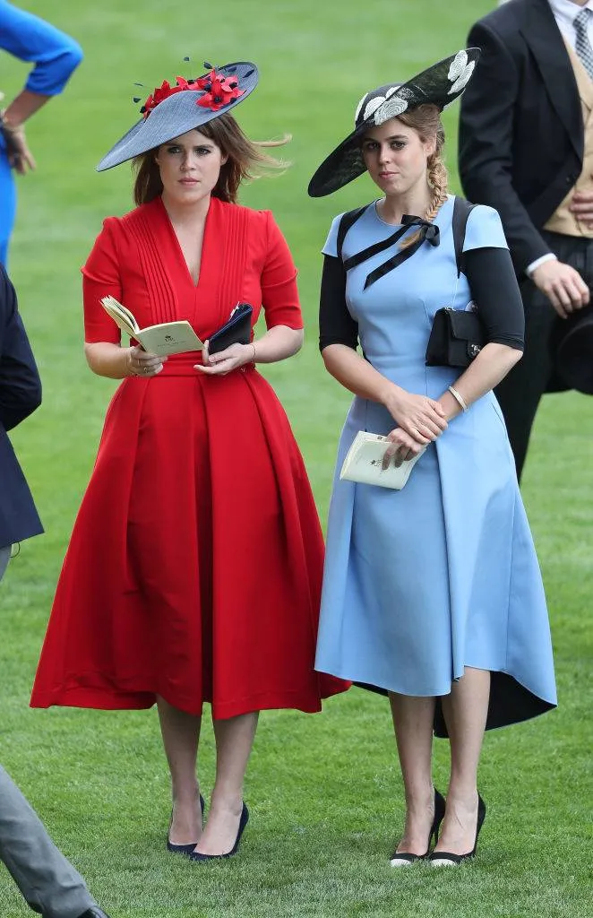 Princess Eugenie of York (left) and Princess Beatrice of York during day three of Royal Ascot at Ascot Racecourse.