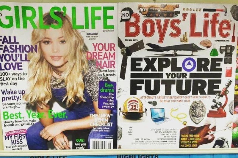 the difference between a boy's and girl's magazine