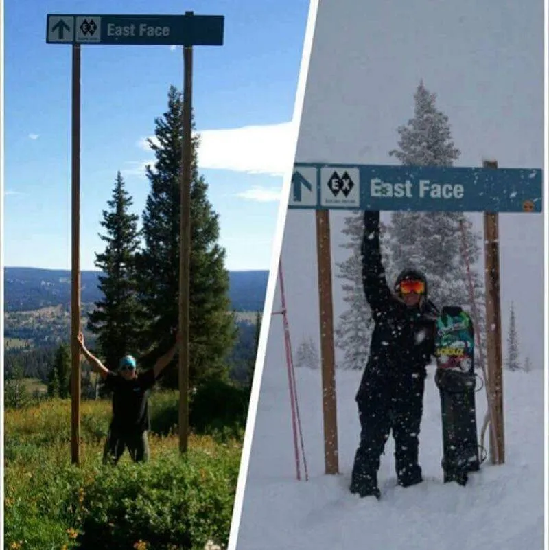 the difference between a sign when there is snow and not