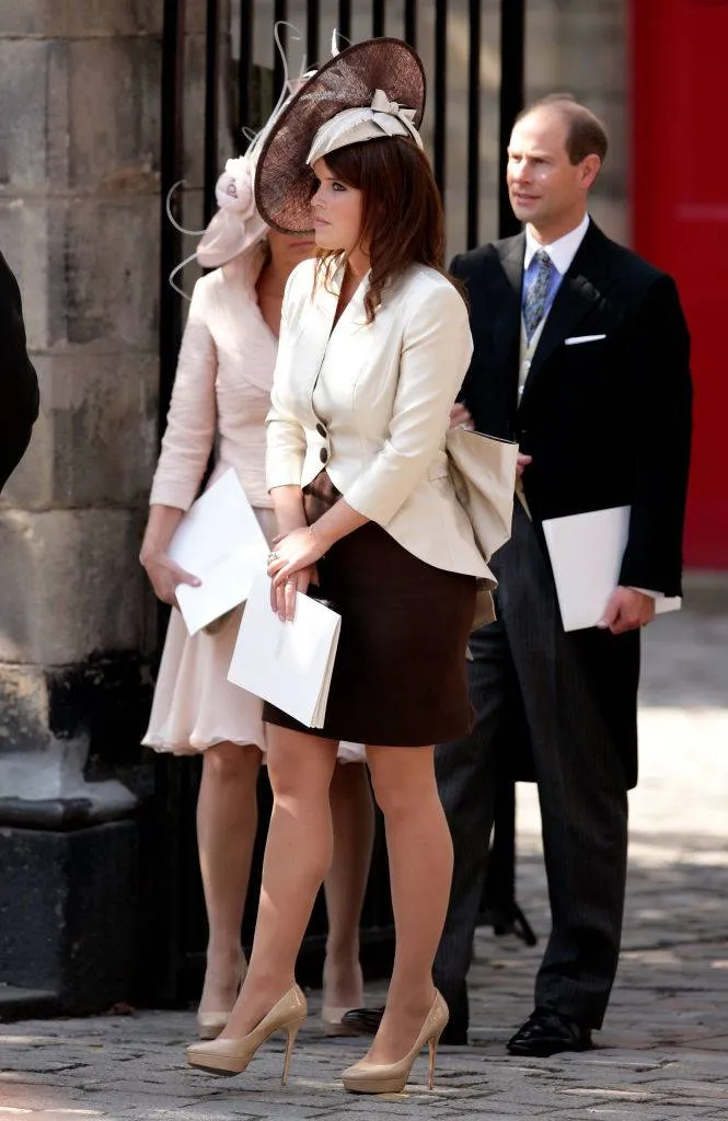 Princess Eugenie of York attends the wedding of Zara Phillips and Mike Tindall