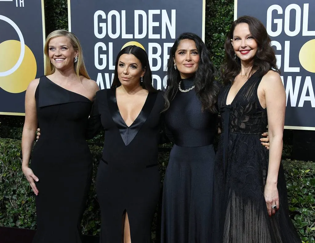  Reese Witherspoon, Eva Longoria, Salma Hayek and Ashley Judd arrives at the 75th Annual Golden Globe Awards