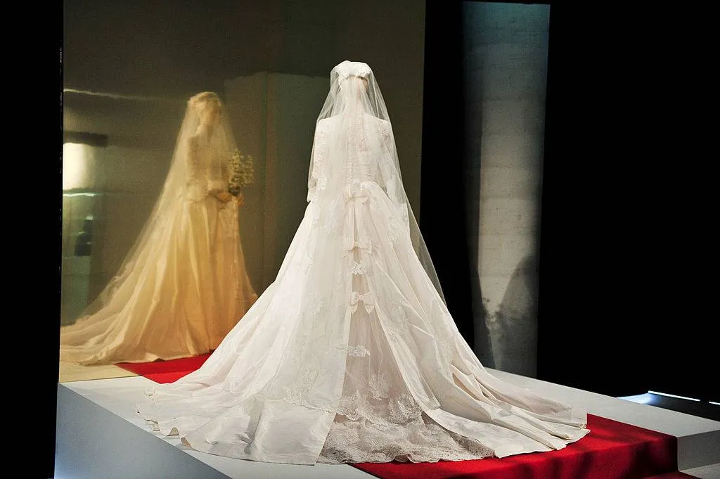Grace Kelly's wedding dress on display