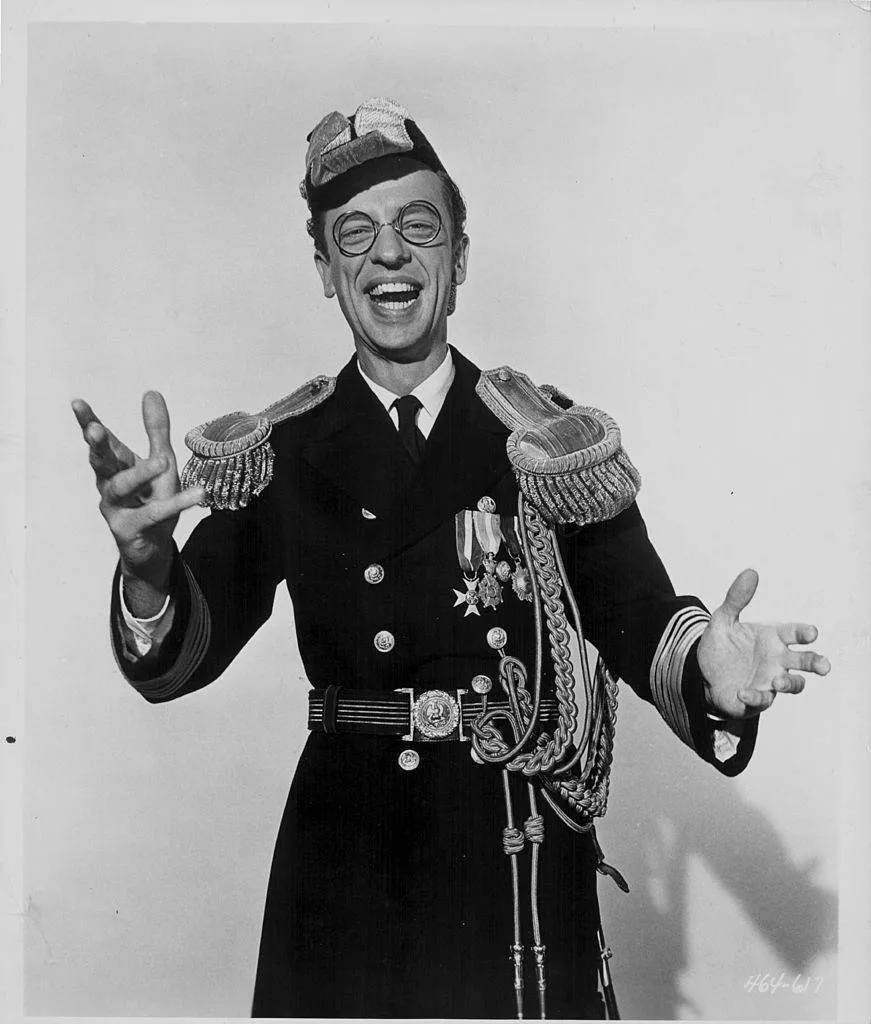 Portrait of actor and comedian Don Knotts, wearing a formal dress uniform, circa 1950-1960