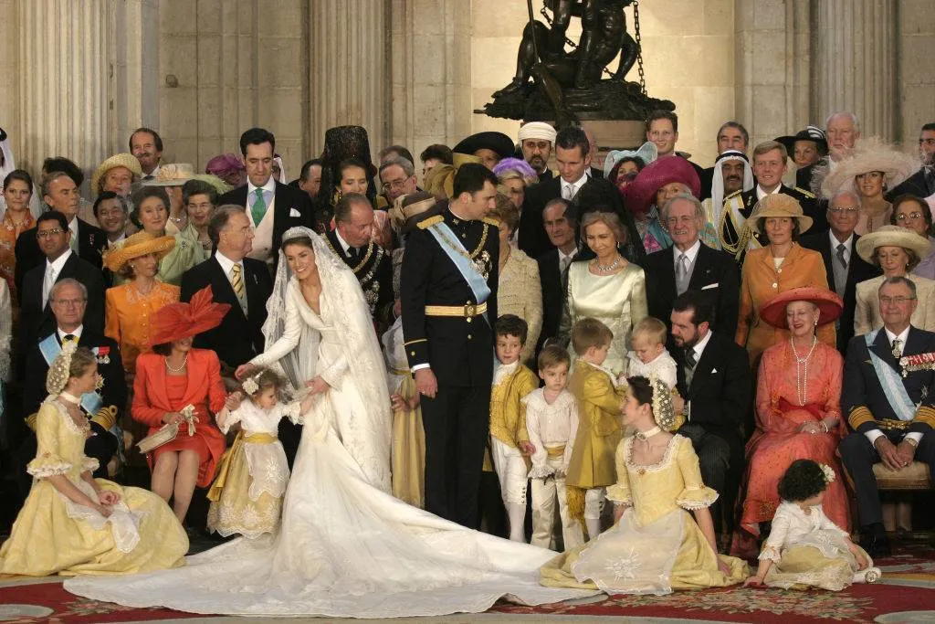 Crown Prince Felipe of Spain, Prince of Asturias, with his bride Crown Princess Letizia