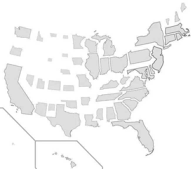 The US If States Were Sized By Population Density