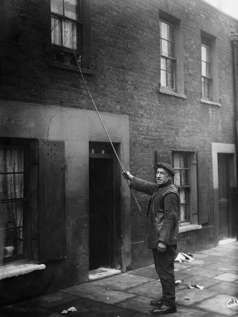 Charles Nelson of Hoxton in East London has been working as a 'knocker-up' for 25 years. He wakes up early morning workers such as doctors, market traders and drivers. 
