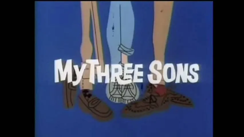 The logo for Fedderson's show My Three Sons is over cartoon legs.