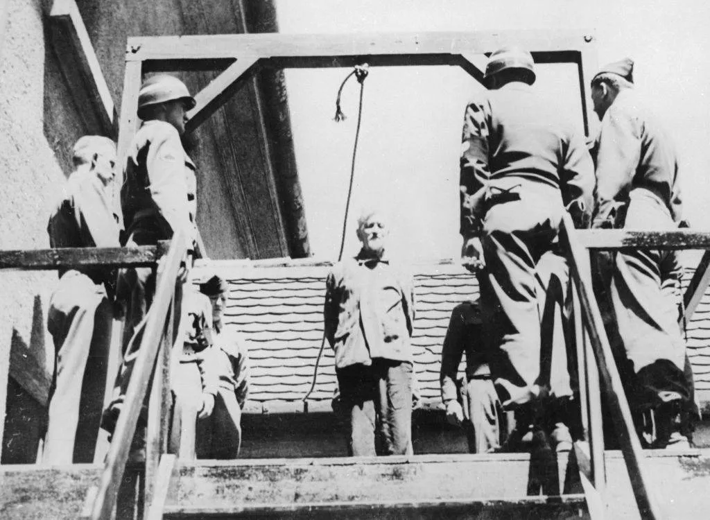 The execution of Nazi doctor Klaus Schilling. 
