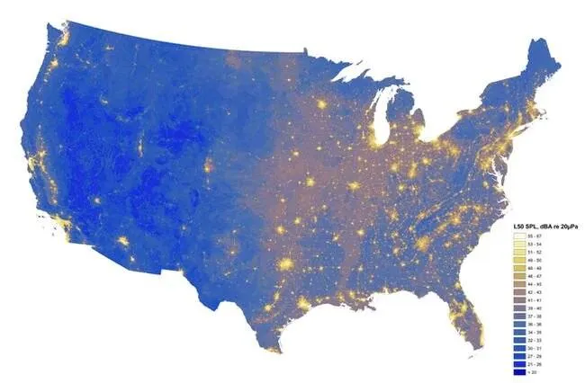 The Loud And Quite Parts Of The United States