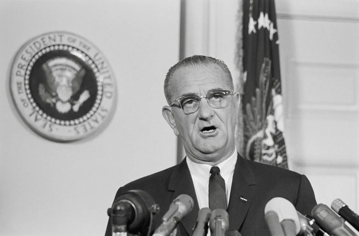 President Lyndon B. Johnson Giving Speech