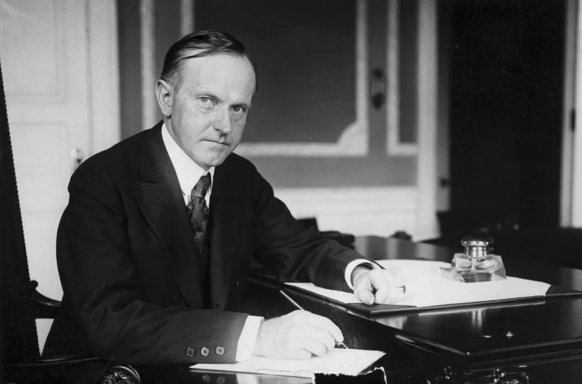 President Calvin Coolidge at Desk