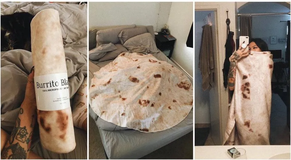 Blanket in shape of burrito
