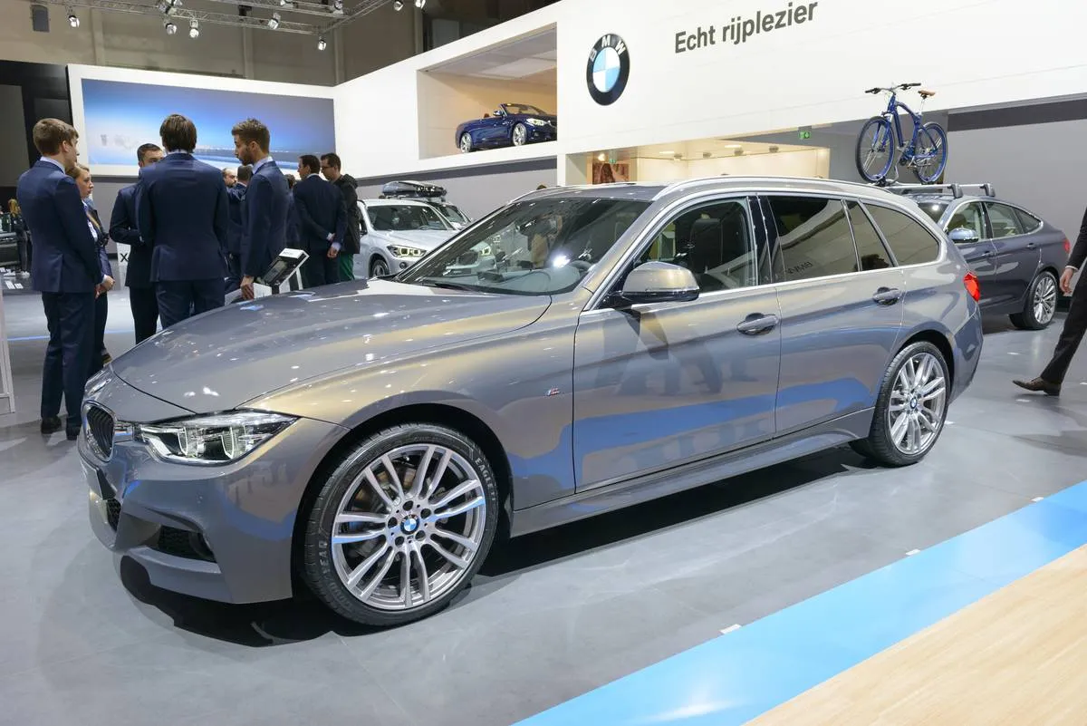 The BMW 3 Series Sports Wagon is on display in the Brussels Expo.