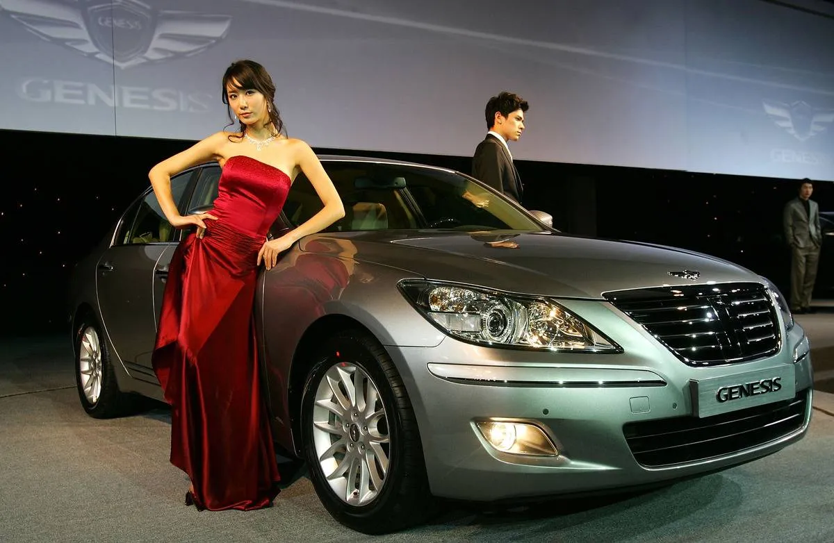The Hyundai Genesis Sedan is shown off in South Korea.