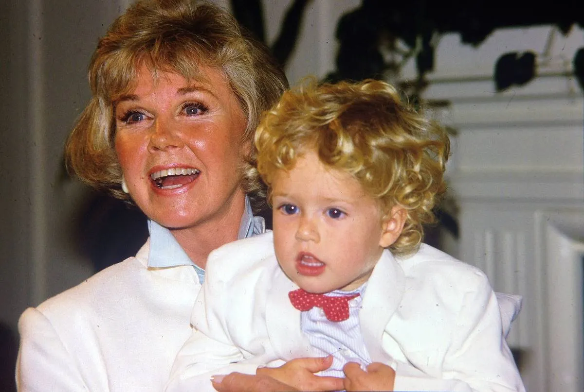Doris Day holds her young grandson, Ryan Melcher.