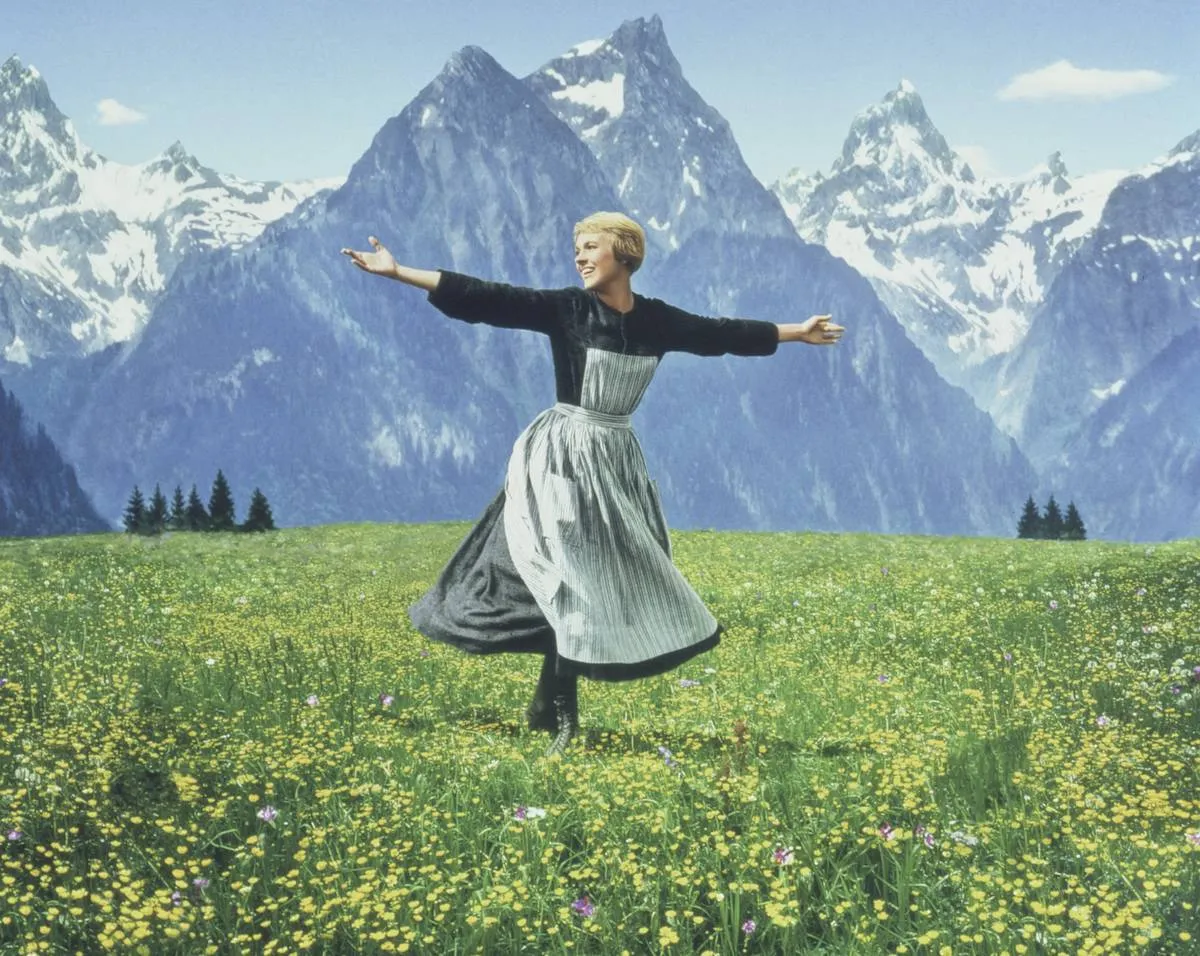 Julie Andrews Spinning Around The Sound of Music Hills