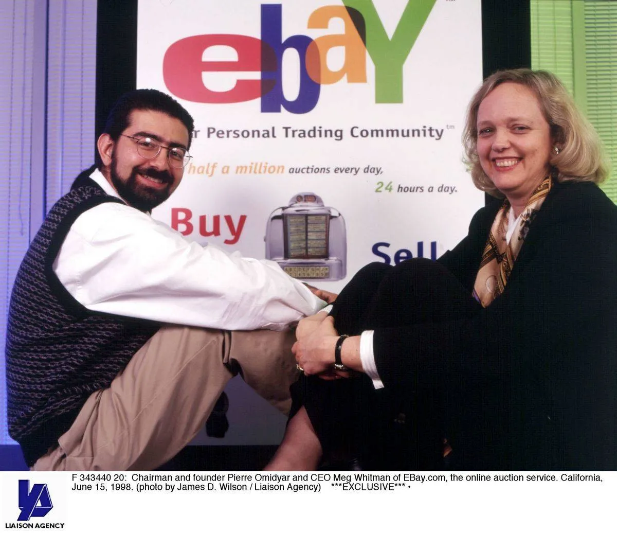 Chairman and founder Pierre Omidyar and CEO Meg Whitman of EBay.com...