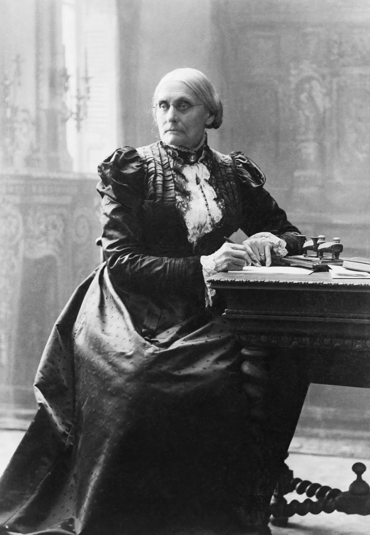 Susan B. Anthony Writing at a Desk