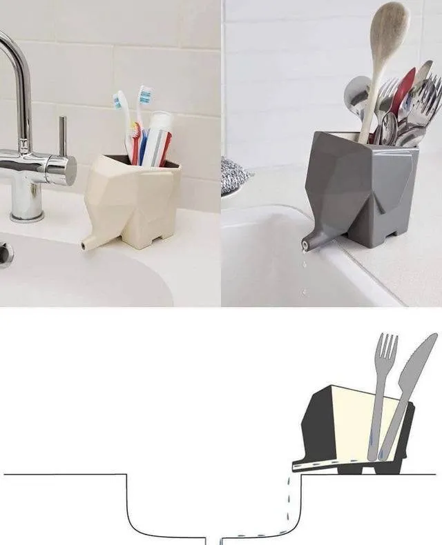 Toothbrush trainer that drains into sink