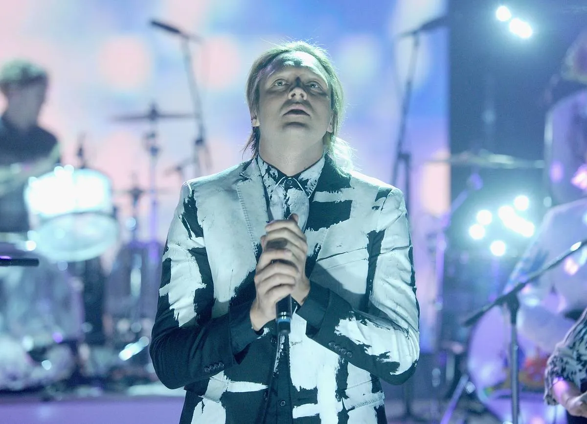 Win Butler and his band, Arcade Fire, performs on the Tonight Show.