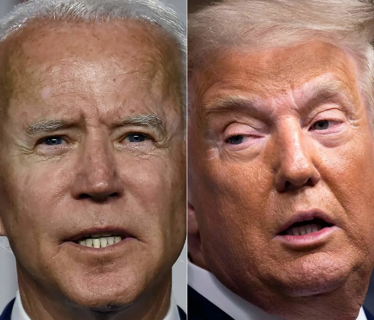 biden and trump side by side