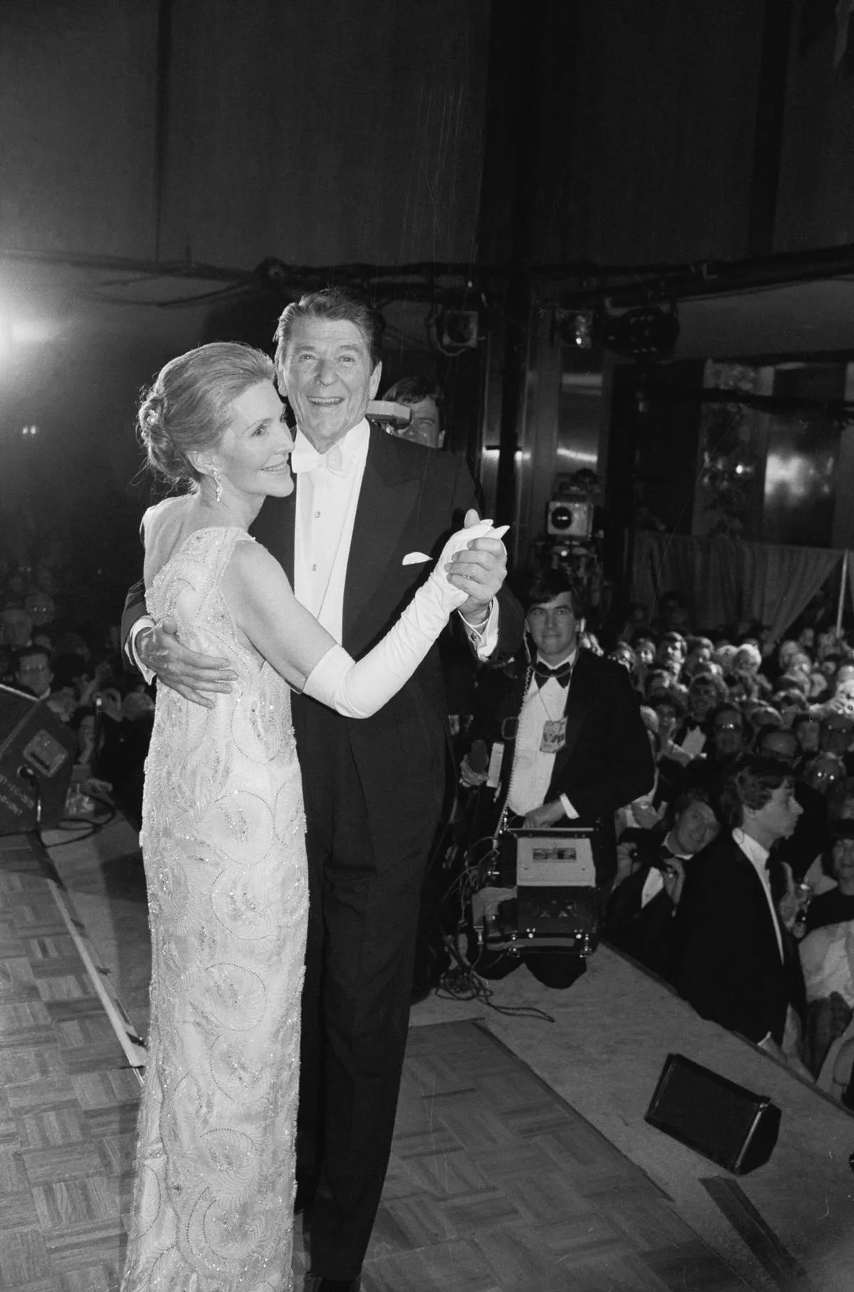 Ronald and Nancy Reagan dance during the 1981 inauguration.