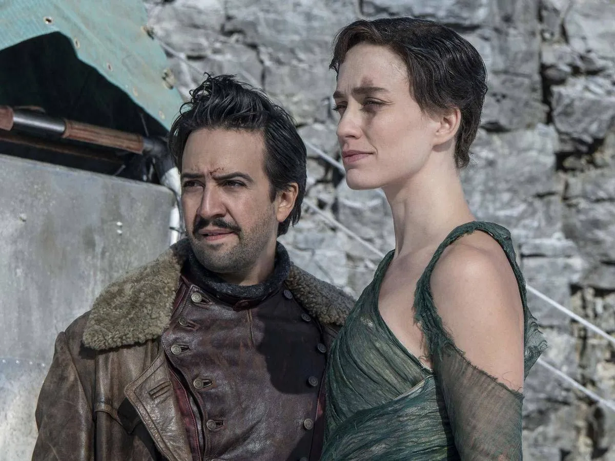 lin-manuel miranda and a woman in his dark materials