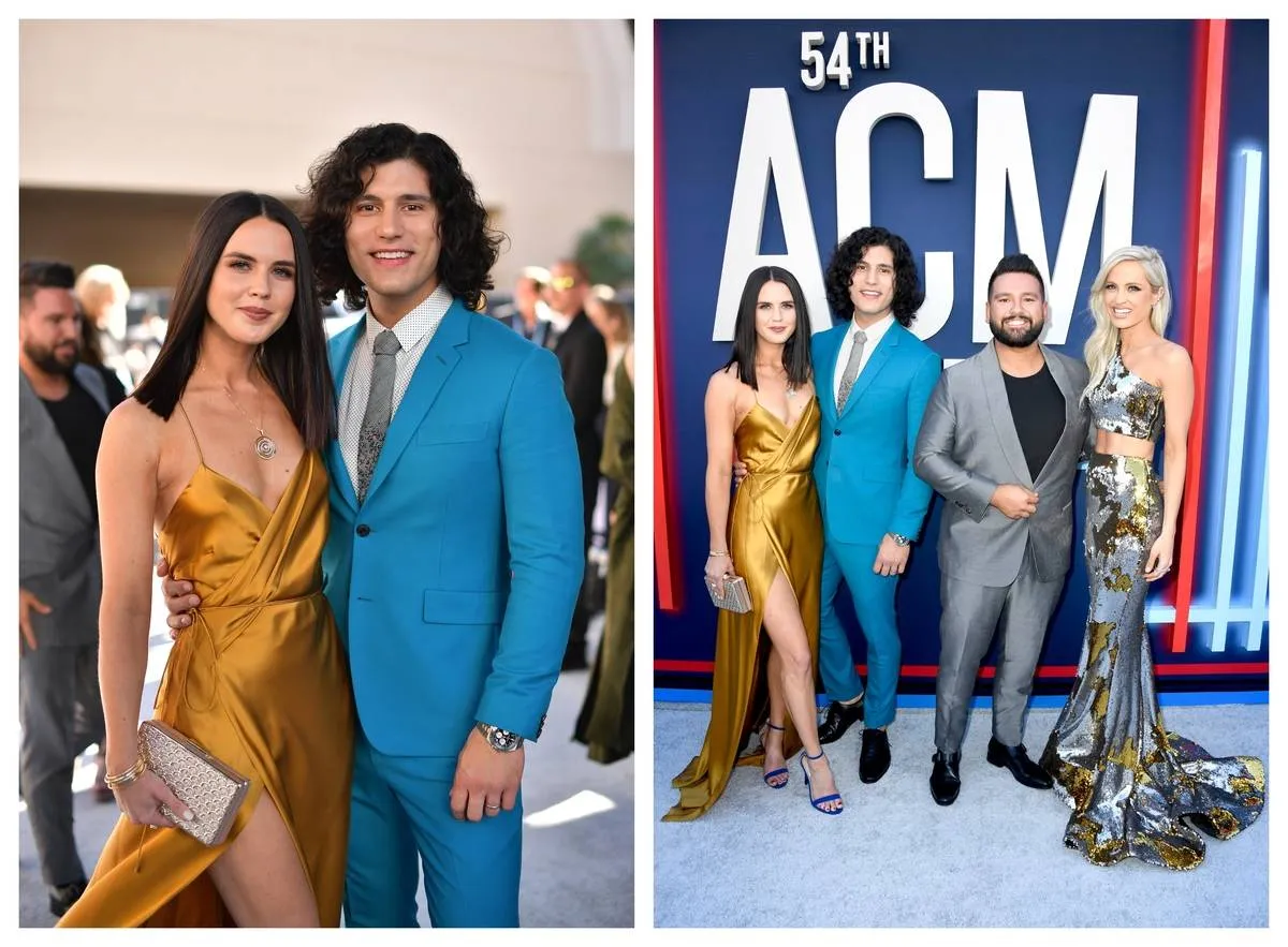 Abby Law appears at the ACM Awards with Dan + Shay and Hannah Billingsley.