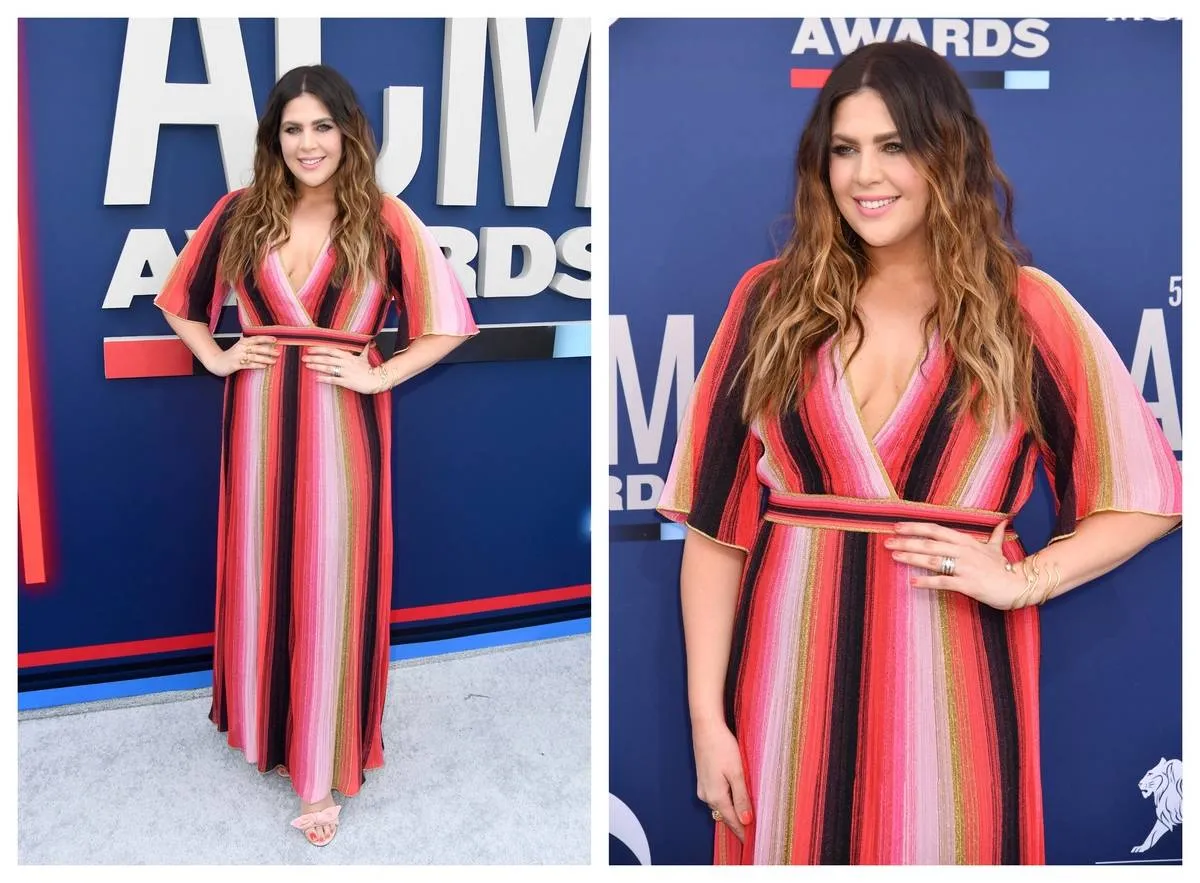 Hillary Scott of Lady A appears on the ACM red carpet.