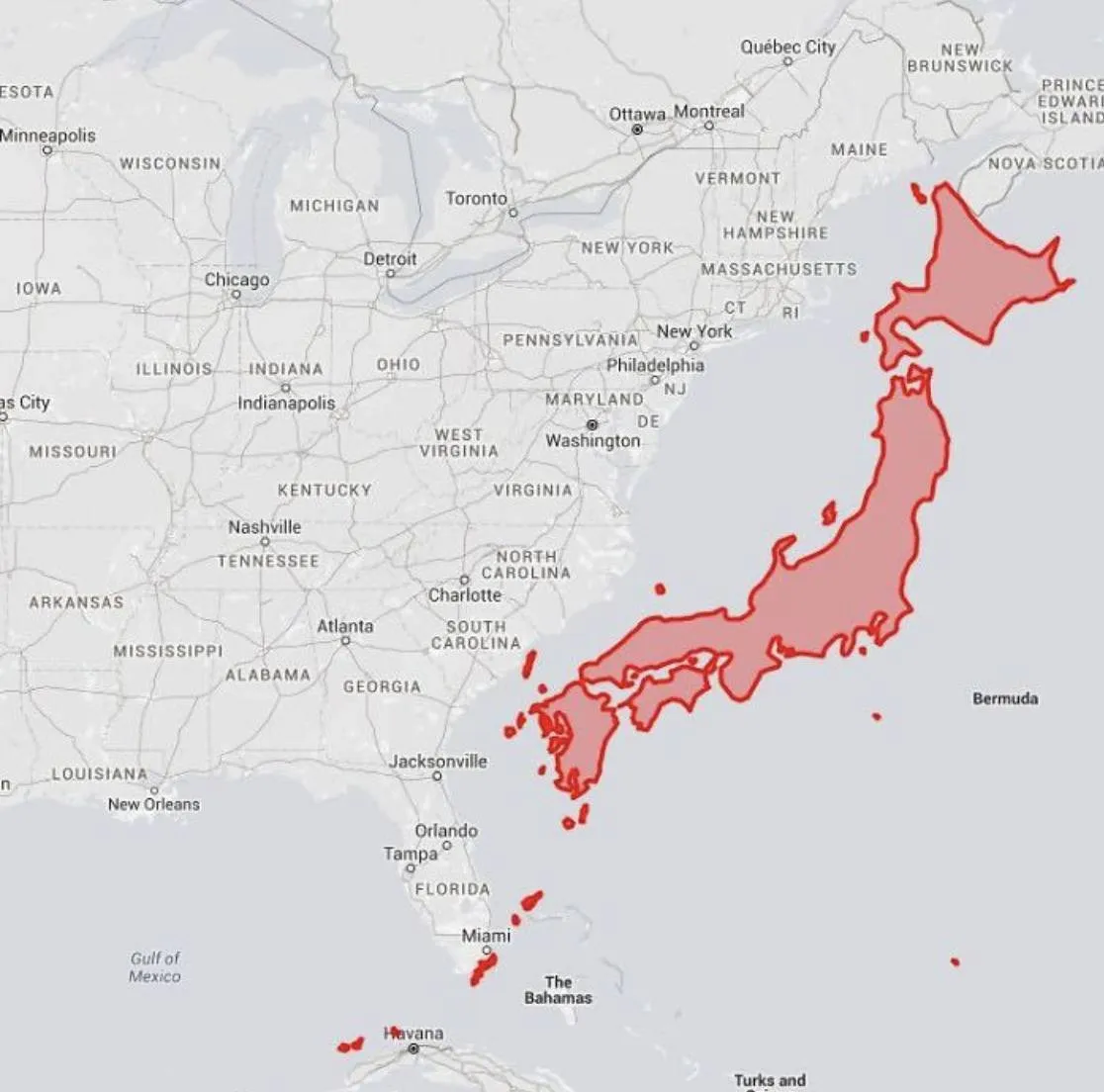 Japan Size Might Surprise You