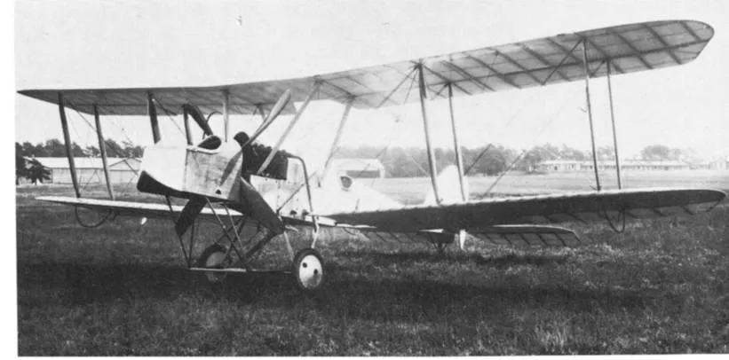 The Royal Aircraft Factory B.E.9 is photographed while unoccupied. 