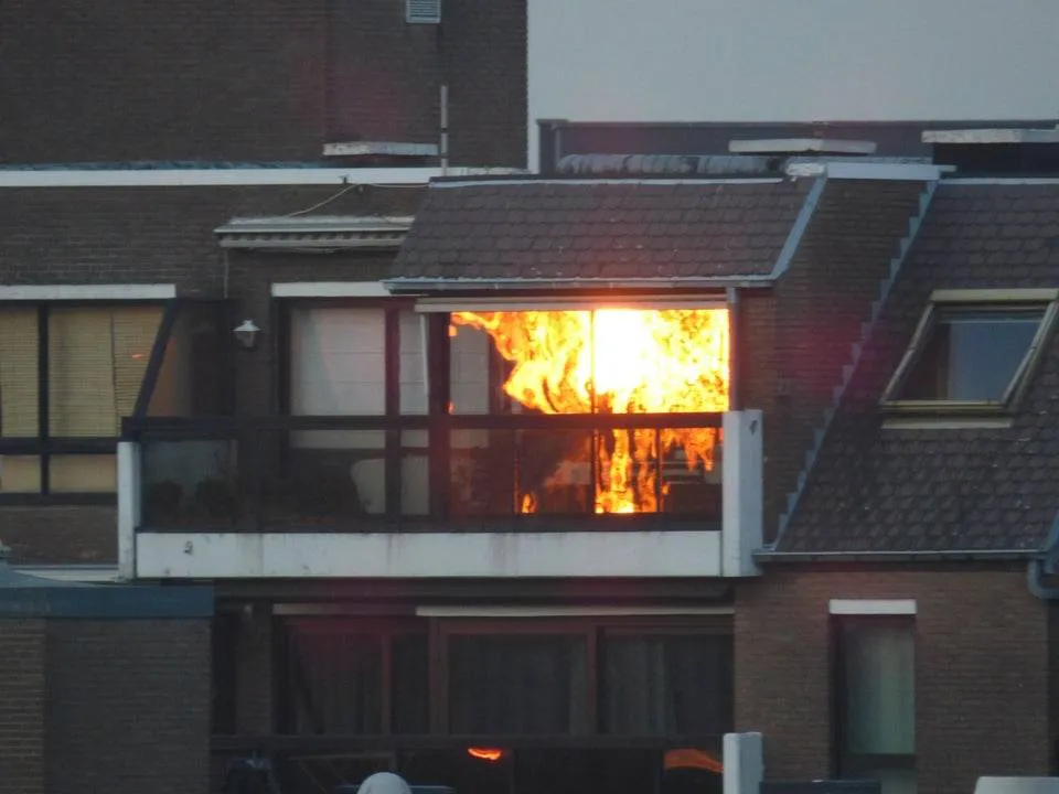 reflection from sun on window looks like fire