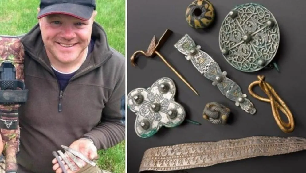 split image of mike and his artifacts