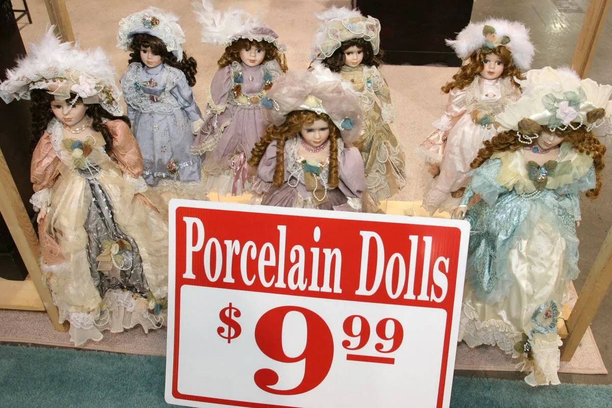 Porcelain dolls for sale at the Home Design and Remodeling Show.