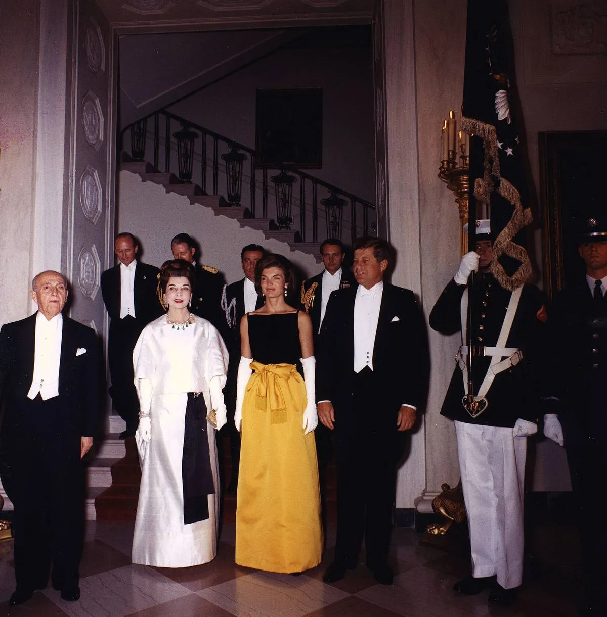 Jackie Kennedy In This Black And Yellow Chez Ninon