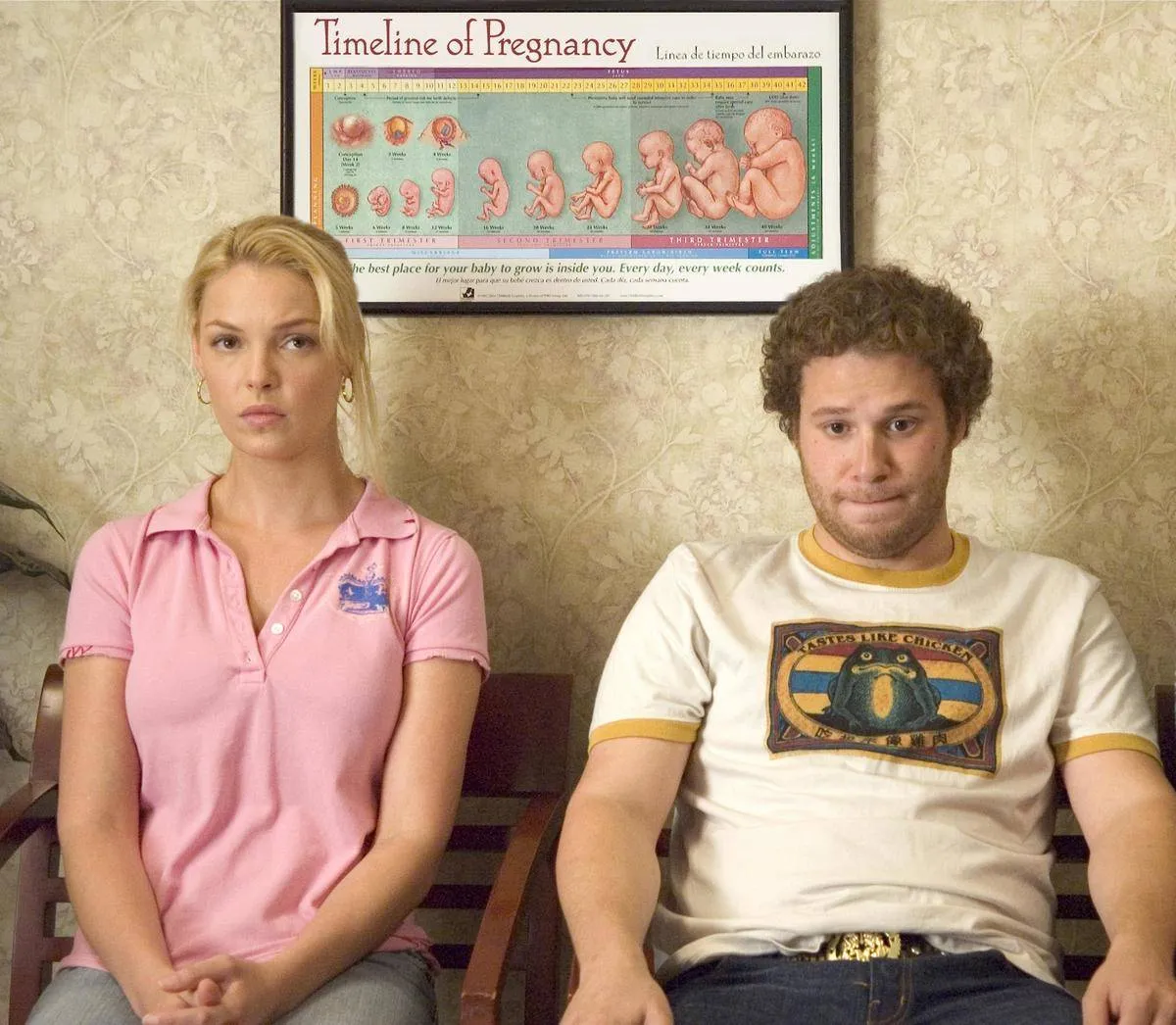 Katherine Heigl and Seth Rogen in knocked up