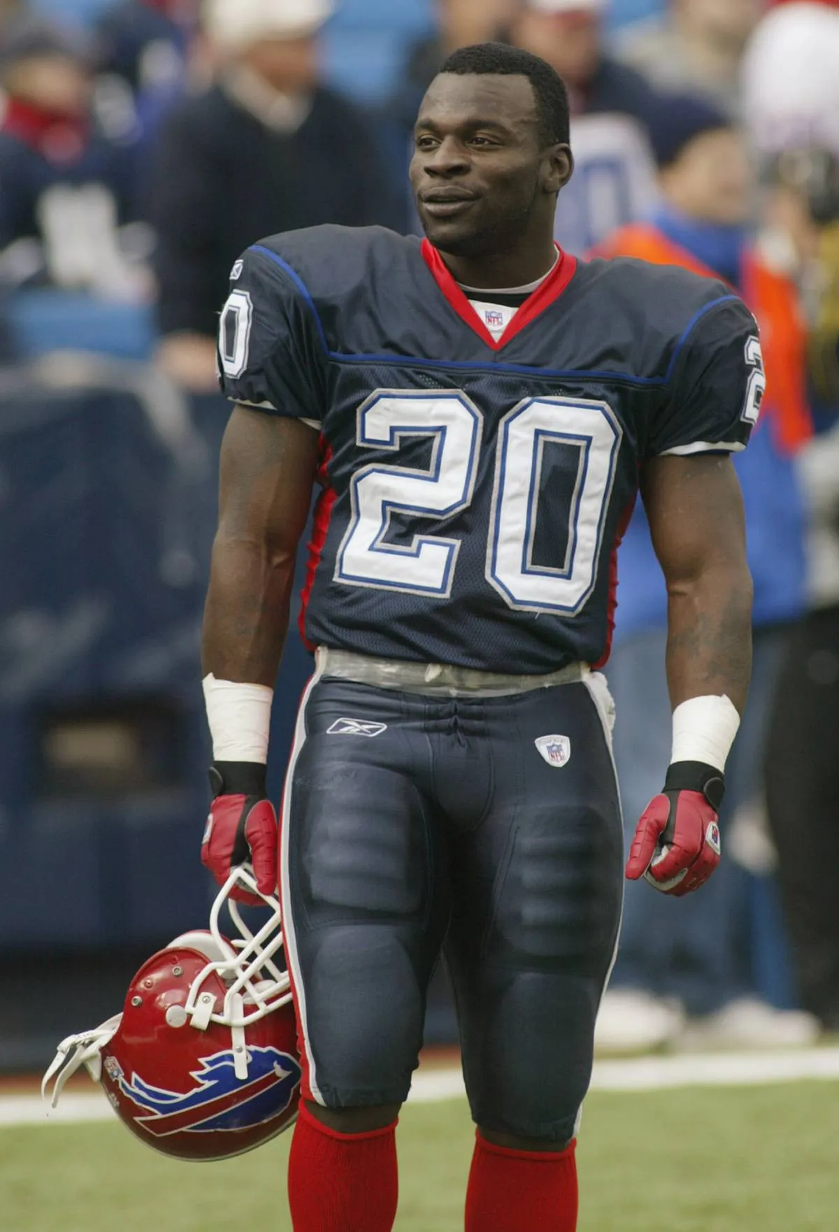 Running back Travis Henry #20 of the Buffalo Bills looks on while facing the New York Jets during the game on November 7, 2004 at Ralph Wilson Stadium in Orchard Park, New York