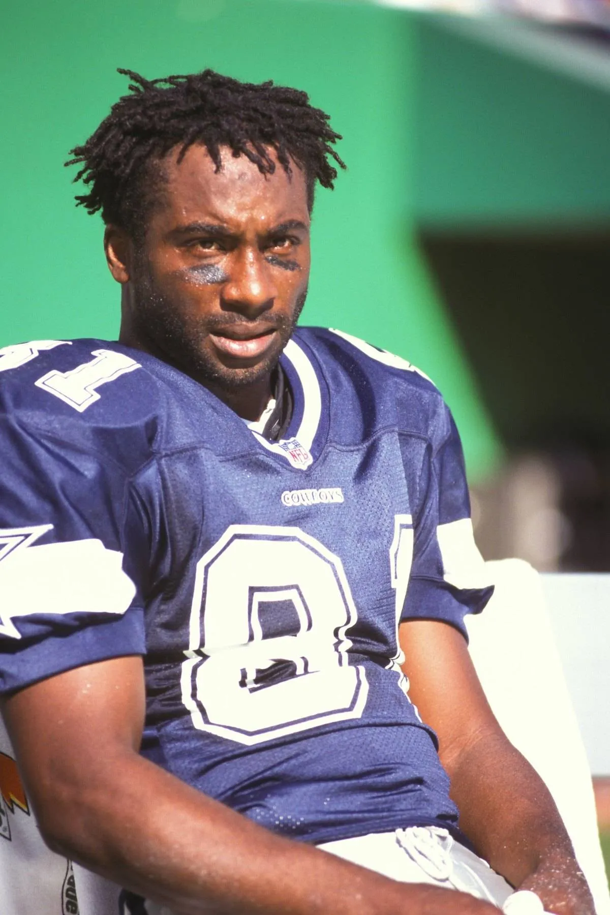 Raghib Ismail #81 of the Dallaas Cowboys looks on during a NFL football game against the Washington Redskins on September 12, 1999 at Jack Kente Cooke Stadium in Landover, Maryland