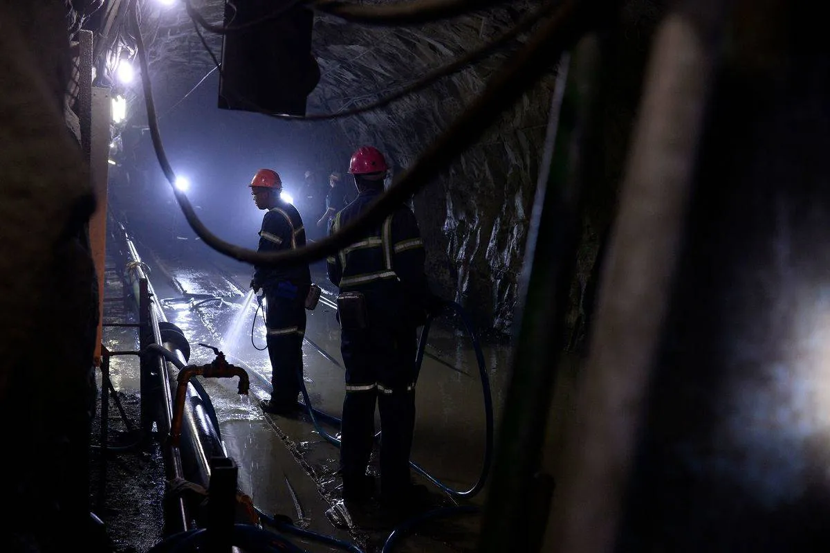 Miners search deep beneath the Cullinan mine.