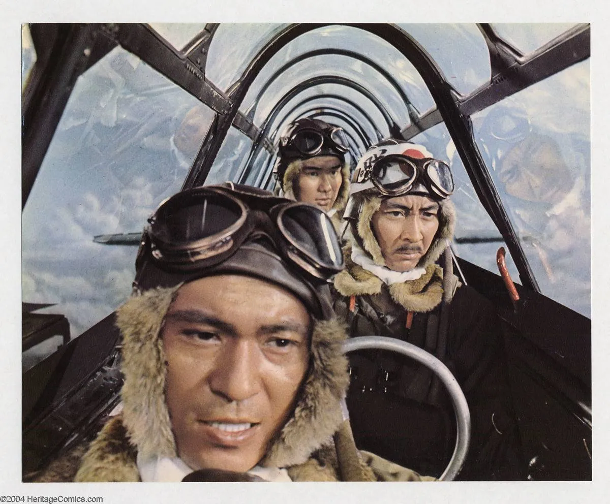 three men flying a small plane in tora tora tora