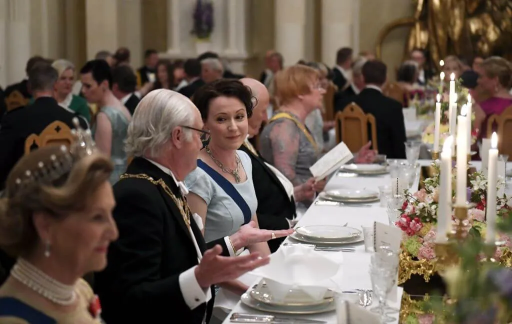 Formal royal dinner party guests 