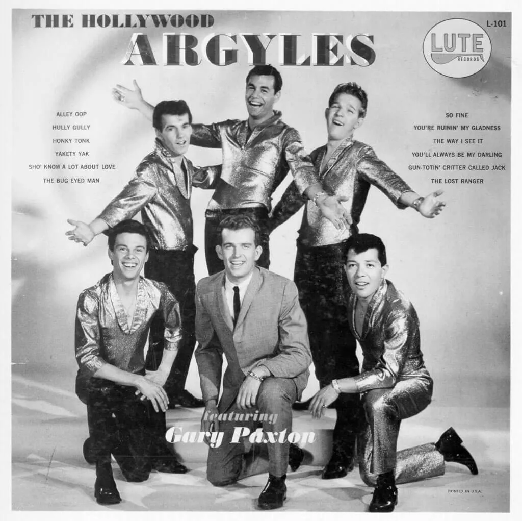 The Hollywood Argyles promotional poster, black and white