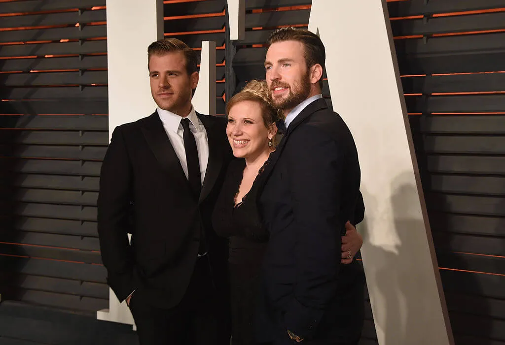 Chris Evans and family at Vanity Fair Oscars Party 2016